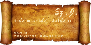 Számtartó Jolán névjegykártya
